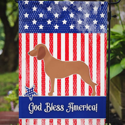 Caroline's Treasures BB8366GF Bavarian Mountian Hound American Flag Garden Size, Small, Multicolor