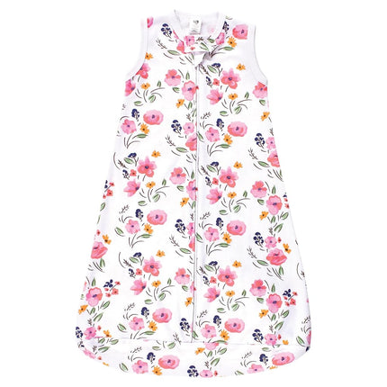 Hudson Baby BabyCotton Long-Sleeve Wearable Sleeping Bag, Sack, Blanket, Floral Bouquet Sleeveless, 18-24 Months