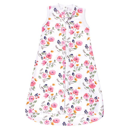 Hudson Baby BabyCotton Long-Sleeve Wearable Sleeping Bag, Sack, Blanket, Floral Bouquet Sleeveless, 18-24 Months