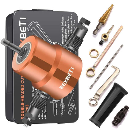 REXBETI Double Headed Sheet Metal Nibbler, Drill A