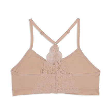 Maidenform Girls Seamless Ruched Crop Bra, Beige, Small