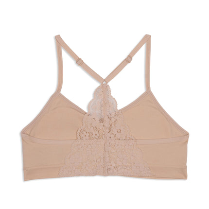 Maidenform Girls Seamless Ruched Crop Bra, Beige, Medium