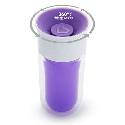 Munchkin® Miracle® 360 Insulated Sippy Cup, Includes Stickers to Customize Cup, 9 Ounce, Purple