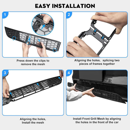 KUNIST Grille Mesh Inserts for 2025-2026 Tesla New Model Y Front Air Inlet Vent Grille Cover Replacement for New Model Y Juniper and 2026 Model YL Accessories