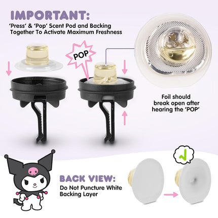 Sanrio Kuromi Car Air Freshener for Cars Trucks SUVs, Hello Kitty and Friends Cute Car Accessories f