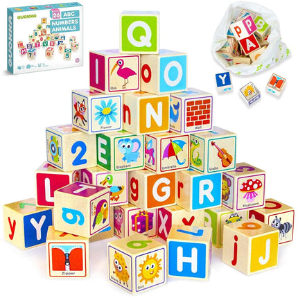 QUOKKA Wooden Blocks for Toddlers 1-3 - Cartoon 26