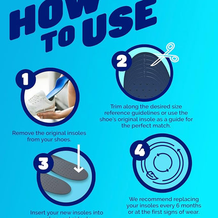 Dr. Scholl's Heavy Duty Support Insoles for Men - Designed for Big & Tall Men 90+kg, Wide Feet, Shock Absorbing, Arch Support, Distributes Pressure, Trim to Fit Inserts, 1 Pair, UK Size 7-12