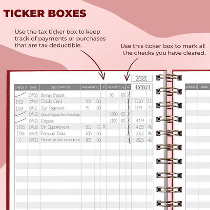 Clever Fox Check Register for Personal Checkbook – Checking Book Register – Checkbook Register – Accounting Ledger Book – 3968 Entry Lines, 6.1" x 8.3", Spiral Binding, Hardcover, Red