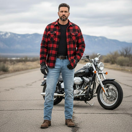 Milwaukee Leather MDM5002 Men's Blue Armored Motorcycle Riding Denim Jeans Reinforced with Aramid Fibers - 44