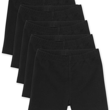 The Children's Place Toddler Girls Uniform Cartwheel Shorts 5-Pack, BLACK, 5T