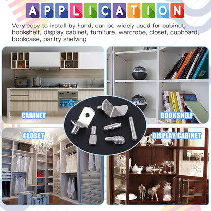 Glarks 156Pcs 6 Styles Shelf Pins Kit, Nickel Shelf Support Pegs, PVC Shelf Pins, Flat Spoon Pegs, Cylindrical Pins Holder, L-Shaped Bracket and Dowel Pins for Cabinets