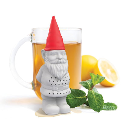 Genuine Fred GNOME Brew Tea Infuser, Cute Garden Gnome Design- for Loose Leaf Tea, Flexible, Easy to Clean Silicone, Fun Gift for Tea Lovers, Clever Kitchen Gadget