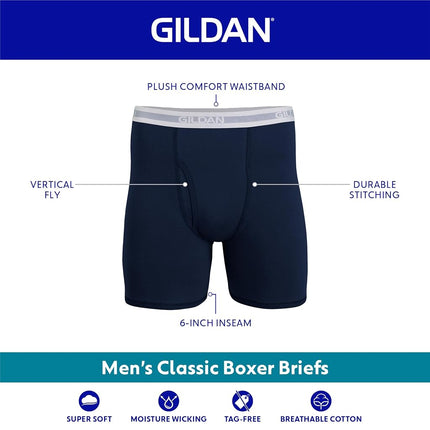 GILDAN Men's Regular Leg Briefs, Multipack Boxer Briefs, Black (5-pack), L UK