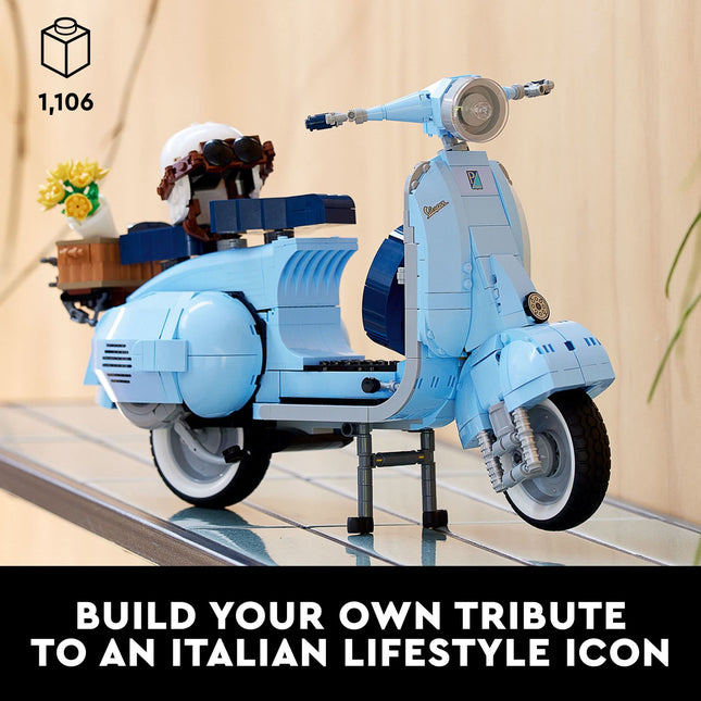 LEGO Icons Vespa 125 Scooter Model Building Kit, Vintage Italian Iconic Model Moped, Build and Display Set for Adults, Makes a Great Gift Idea or Home Décor Piece, Relaxing Creative Hobby, 10298