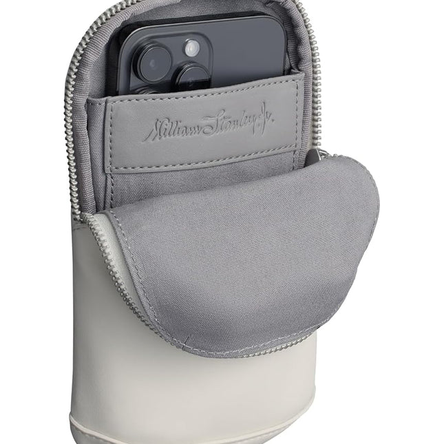 STANLEY Cross Bottle Essentials Case Max | Phone, Wallet, Keys Holder for Water Bottle | Faux Leather Accessory Pouch for Carry All Strap | Tumbler Cup Accessories | BPA-Free | Cream