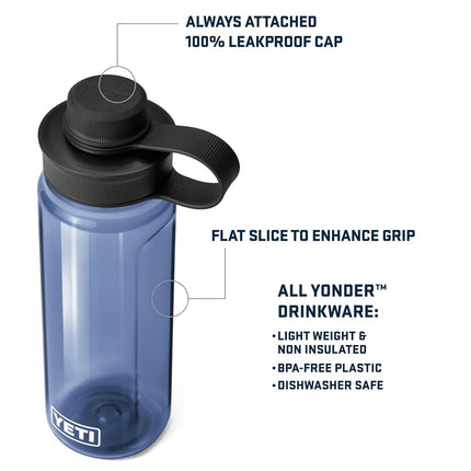 YETI Yonder 750 ml/25 oz Water Bottle with Yonder Tether Cap, Clear