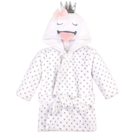 Albornoz Hudson Baby unisex para bebé, de felpa, con cara de animal, cisne, de 0 a 9 meses