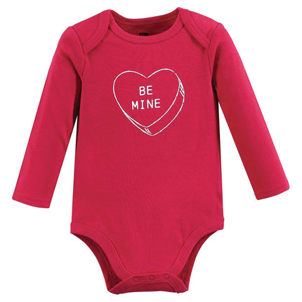 Hudson Baby unisex-baby Cotton Long-sleeve Bodysuits, Be Mine Valentine, 9-12 Months