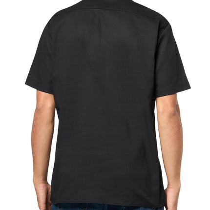 Dickies Men's Flex Slim Fit Short Sleeve Work Shirt, Black, XXL