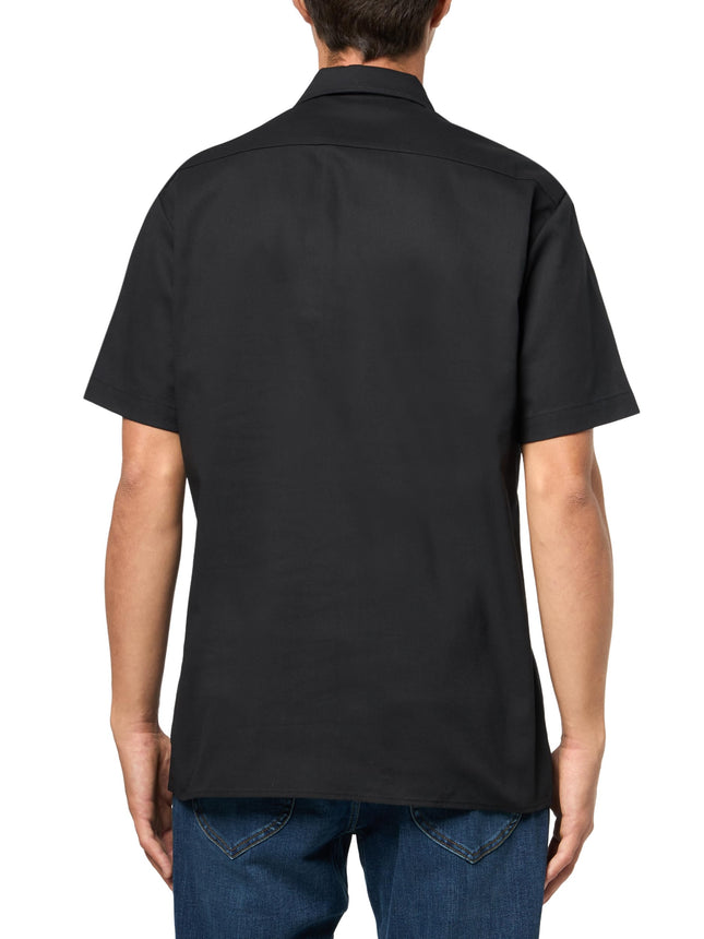 Dickies Men's Flex Slim Fit Short Sleeve Work Shirt, Black, XL