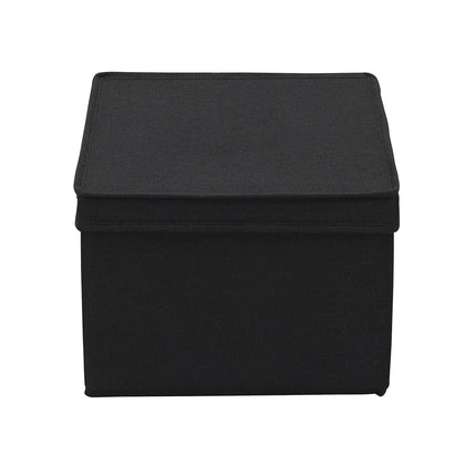 Household Essentials Wide Canvas Storage Box With Lid Box, 18.5x15x12 in., Latte, Set of 2