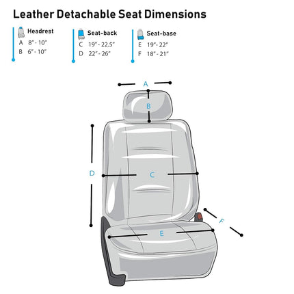 FH Group Car Seat Covers Front Set Faux Leather - Car Seat Covers for Low Back Seat with Removable Headrest, Universal Fit, Automotive Seat Covers, Airbag Compatible Car Seat Cover for SUV Solid Gray