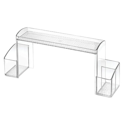 iDesign Med+ Bathroom Storage Unit, Free-Standing Plastic Shelf for Medicine, Supplements and Bathroom Accessories, Clear