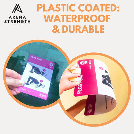 Arena Strength Dumbbell Fitness Workout Cards - Baraja de instrucciones para entrenamientos con mancuernas, instrucciones en video incluidas. Ejercicios de bajo impacto. Perfecto para el entrenamiento con mancuernas en casa.