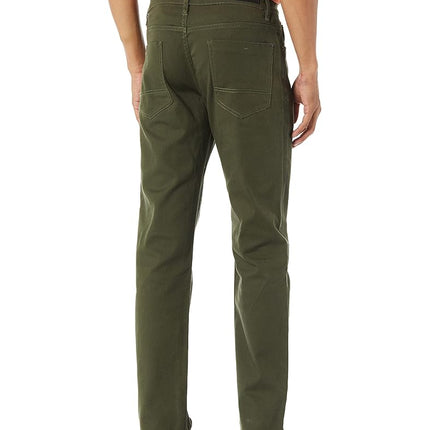 Southpole Men's Flex Stretch Basic Twill and Rinse Denim Pants, Olive Skinny, 30W x 32L