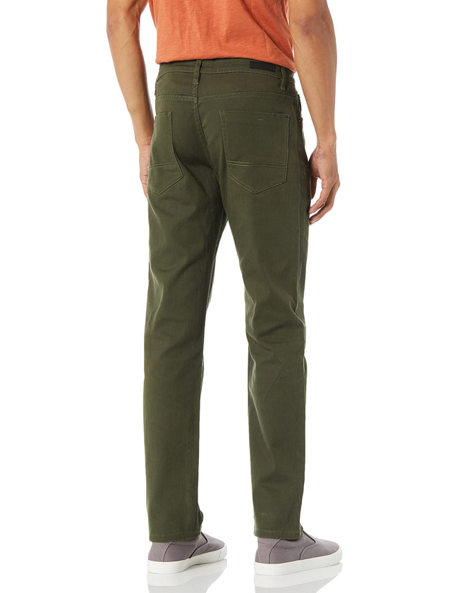 Southpole Men's Flex Stretch Basic Twill and Rinse Denim Pants, Olive Skinny, 30W x 32L