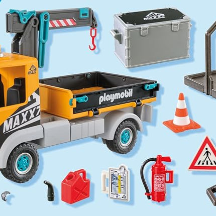 Playmobil | Action Heroes | Construction Lorry with Crane | Construction Toy for Kids | Construction Playset | Toys for Children Aged 4+ | 71750