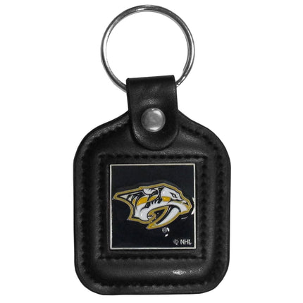 NHL Siskiyou Sports Fan Shop Porte-clés carré en cuir Nashville Predators Taille Unique Noir