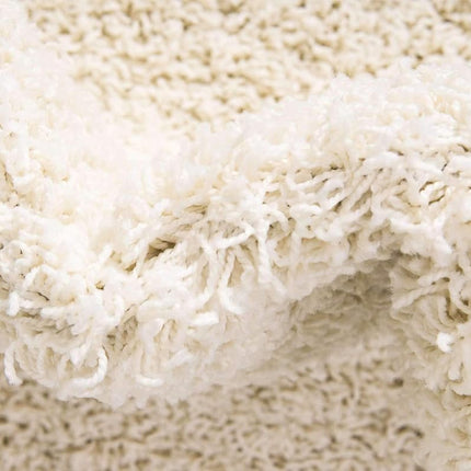 Unique Loom Solo Solid Shag Collection Modern Plush Pure Ivory Runner (3' x 10')