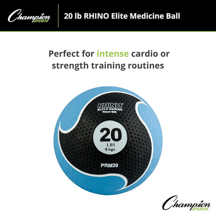 CHAMPION Sports Rhino Elite Medicine Ball (20 pounds), Blue