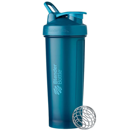 Bouteille Shaker BlenderBottle Classic V2, parfaite pour les shakes protéinés et les boissons pré-entraînement, 940 ml, bleu océan