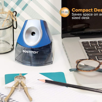 Bostitch Office Personal Electric Pencil Sharpener, Powerful Stall-Free Motor, High Capacity Shavings Tray, 7Yr Warranty, Navy Blue (EPS4-KTBLUE)
