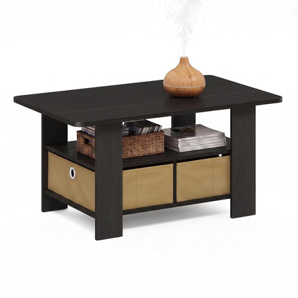 Furinno ANDREY Coffee Table with Storage and Bin D
