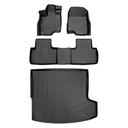 SMARTLINER Custom Fit Floor Mats 2 Rows and Cargo Liner Trunk Set Black for 2019 Acura RDX All Models