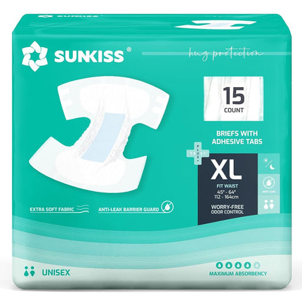 SUNKISS TrustPlus Adult Diapers with Tabs, Unisex,