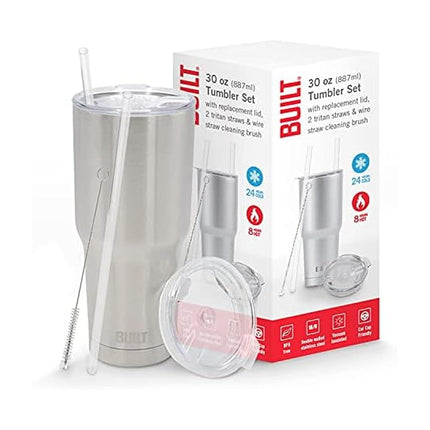 BUILT Double Walled Stainless Steel Tumbler Set wi