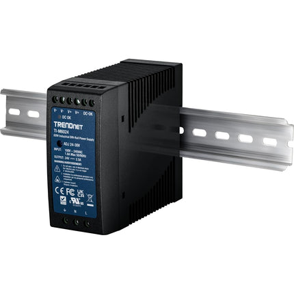 TRENDnet TI-M6024 DIN Rail 24V 60W Power Supply for TI-G50, TI-G62, TI-G80, TI-F11SFP