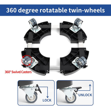 W B D WEIBIDA 2 Pack Plant Caddies with Wheels Heavy Duty 440 lbs Capacity, Rolling Plant Stand for Large Planter and Pots Indoor Outdoor, Garden Round Dolly with Lockable Casters