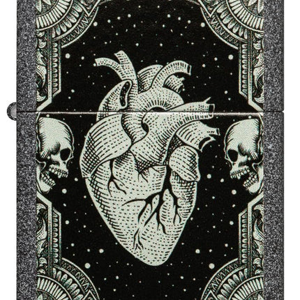 Zippo Heart Design Windproof Lighter, Iron Stone