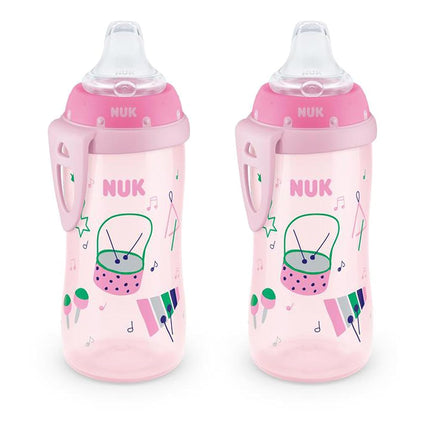 NUK Active Spill Proof Sippy Cup, 10 oz, 2 Pack, 8+ Months, Pink � BPA Free, Spill Proof Sippy Cup