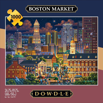 Buffalo Games - Eric Dowdle - Mercado de Boston - Rompecabezas de 1000 piezas para adultos - Rompecabezas desafiante perfecto para noches de juegos - El tamaño del rompecabezas terminado es de 26,75 x 19,75