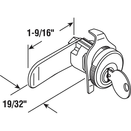 PRIME-LINE MP4300 Mail Box Lock Cutler-Fed with Dust Cover, Nickel, Pack of 1, 1 Pack
