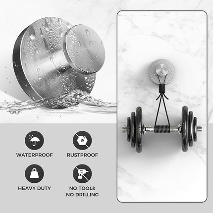 WingWider Shower Hooks for Inside Shower,Suction Cup Hooks for Glass Window,Removable Towel Hooks for Bathrooms,6 Packs(Silver)