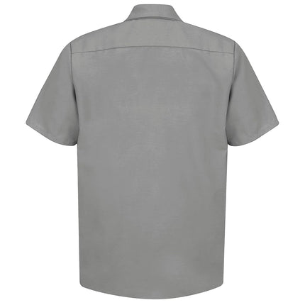 Red Kap Mens Industrial Shirt, Regular Fit, Short Sleeve Work Utility Button Down, Light Grey, XX-Large US