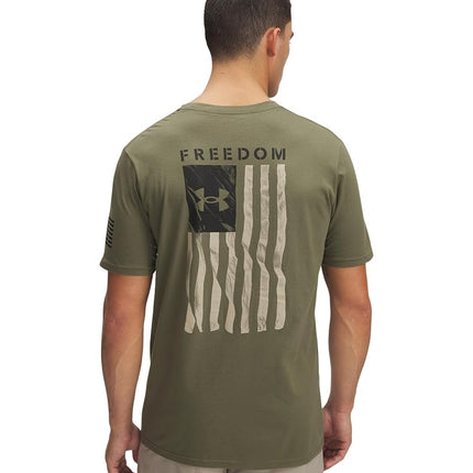Under Armour Freedom Flag Men's Short-Sleeved T-Shirt, (390) Marine Od Green / Desert Sand, L (Tall)