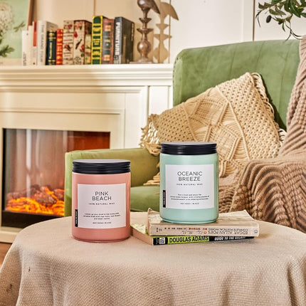 M&SENSE Candle Ocean Breeze Scented, 19.4oz 110 Hour Long Lasting Aromatherapy Candle, 2 Wick Pineapple & Mango Scented Natural Soy Candles for Home Scented, Stress ReliefCandle for Women/Men